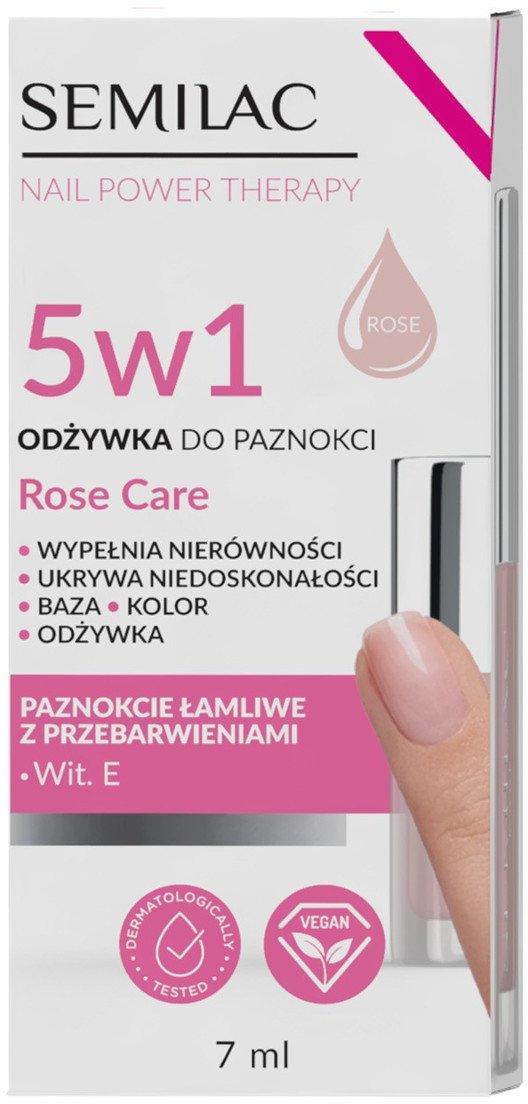 Semilac Odżywka do paznokci nail power therapy 5w1 rose care 7ml