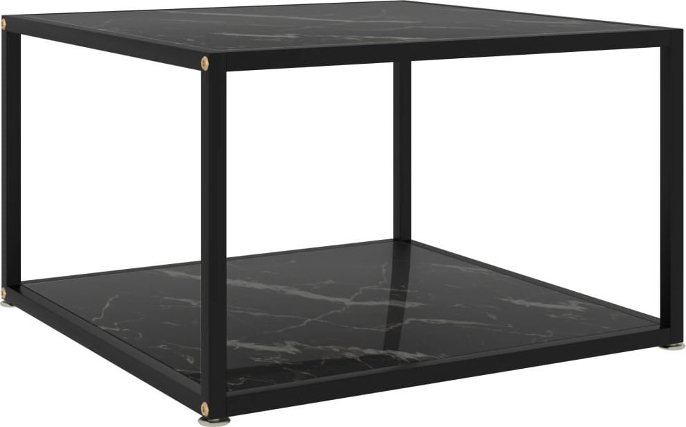 vidaXL Stolik herbaciany, czarny, 60x60x35 cm, szkło hartowane