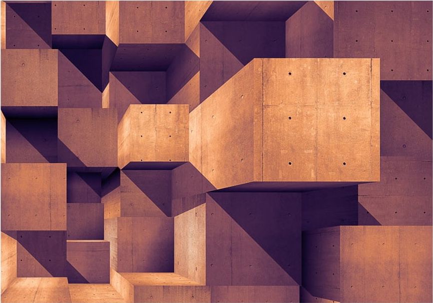 DecoNest Fototapeta - Zachód słońca nad betonowym miastem - 100X70