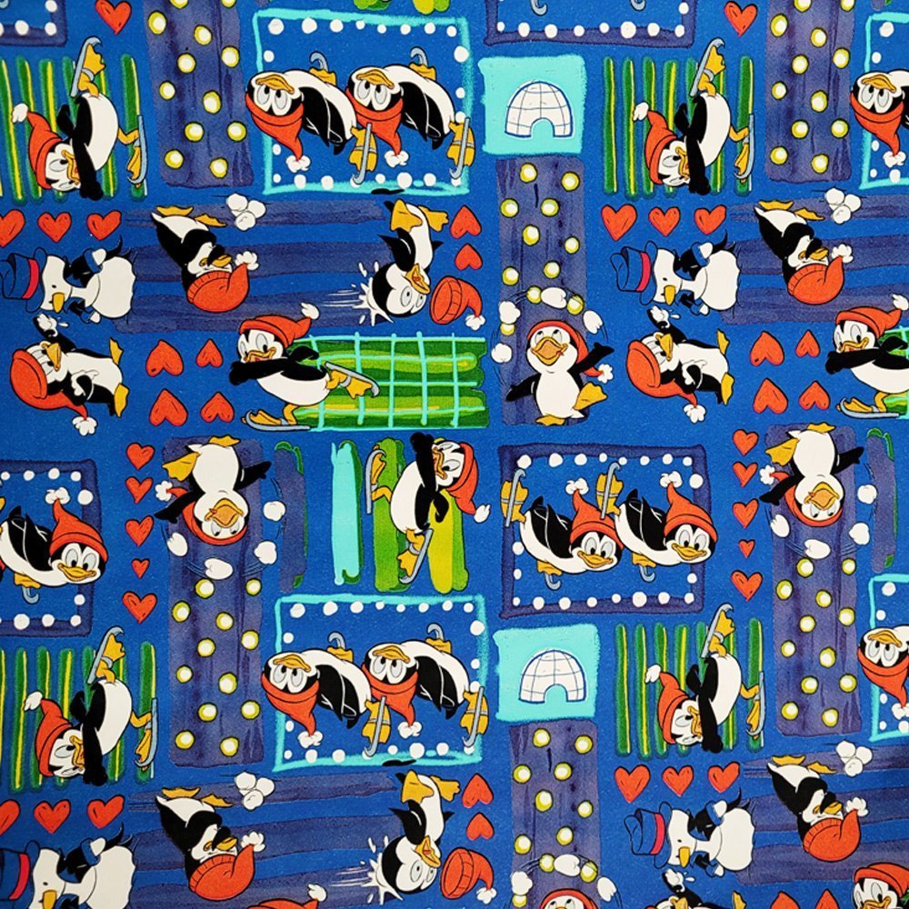 Papier niebieski bałwanki do pakowania 57cmx5m 5m25