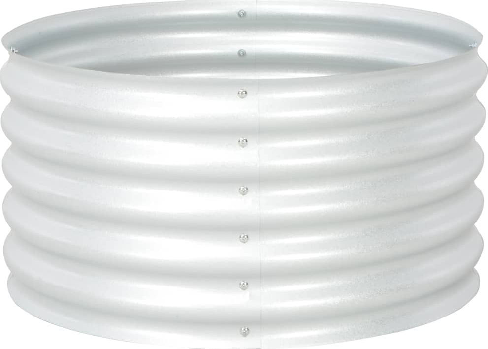 vidaXL Donica ogrodowa z galwanizowanej stali, 80x80x44 cm, srebrna