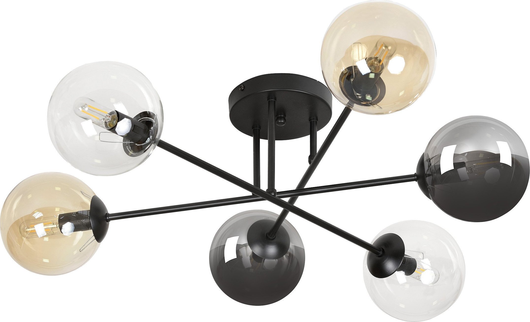 Lampa wisząca Orno BARI lampa wisząca, moc max.6x40W, E14, czarno-kolorowa (mix)