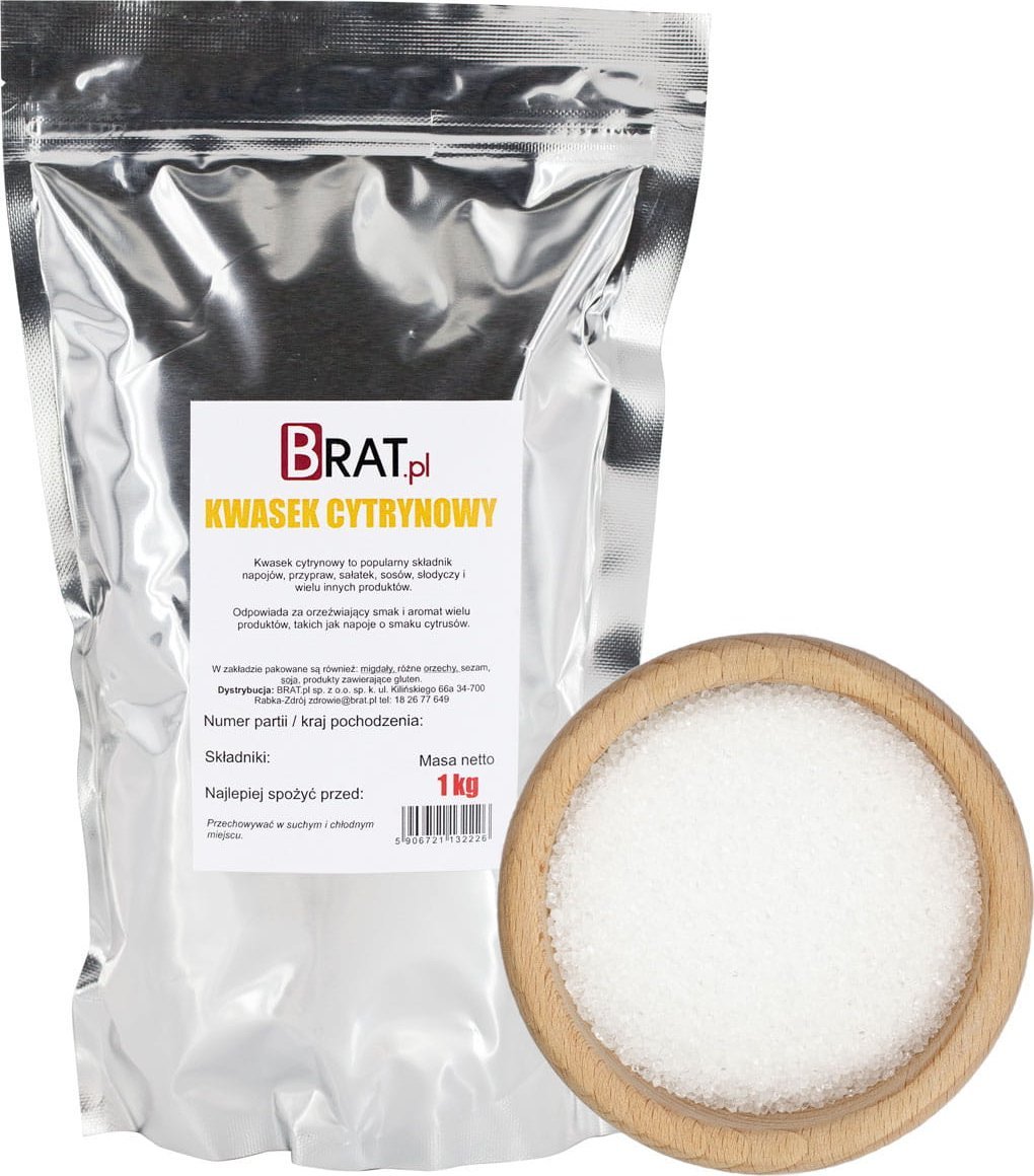 BRAT.PL Kwas KWASEK cytrynowy 1kg SPOŻYWCZY czysty E330