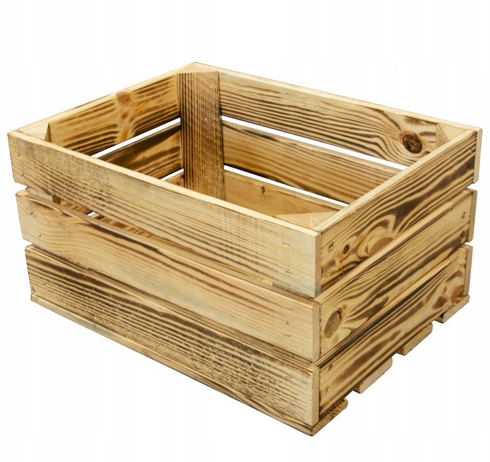 Skrzynka drewniana opalana dekoracyjna 40x30x21 cm