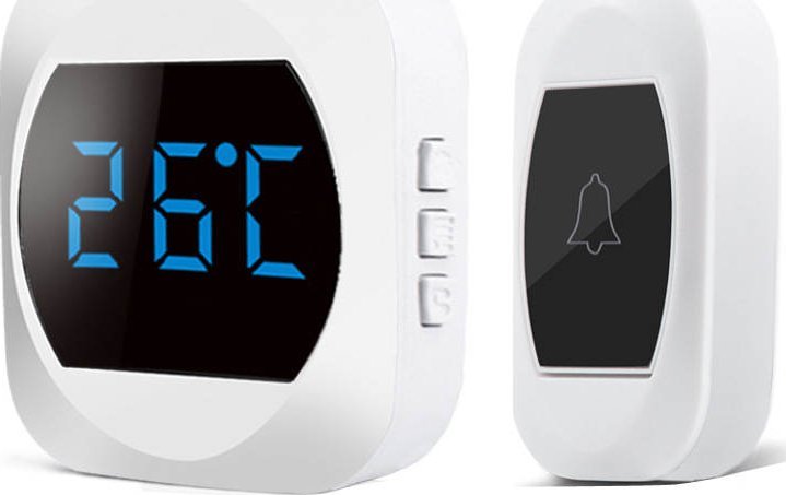 Dzwonek z termometrem bezprzewodowy wodoodporny biały | Bezpieczne zakupy! Szybka wysyłka! oryginalne, zaplombowane pudełko!