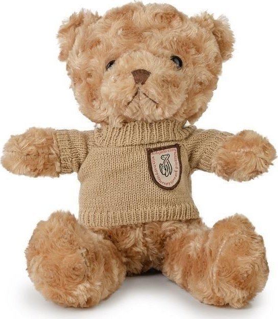 Miś kudłaty 22cm w sweterku beżowy
