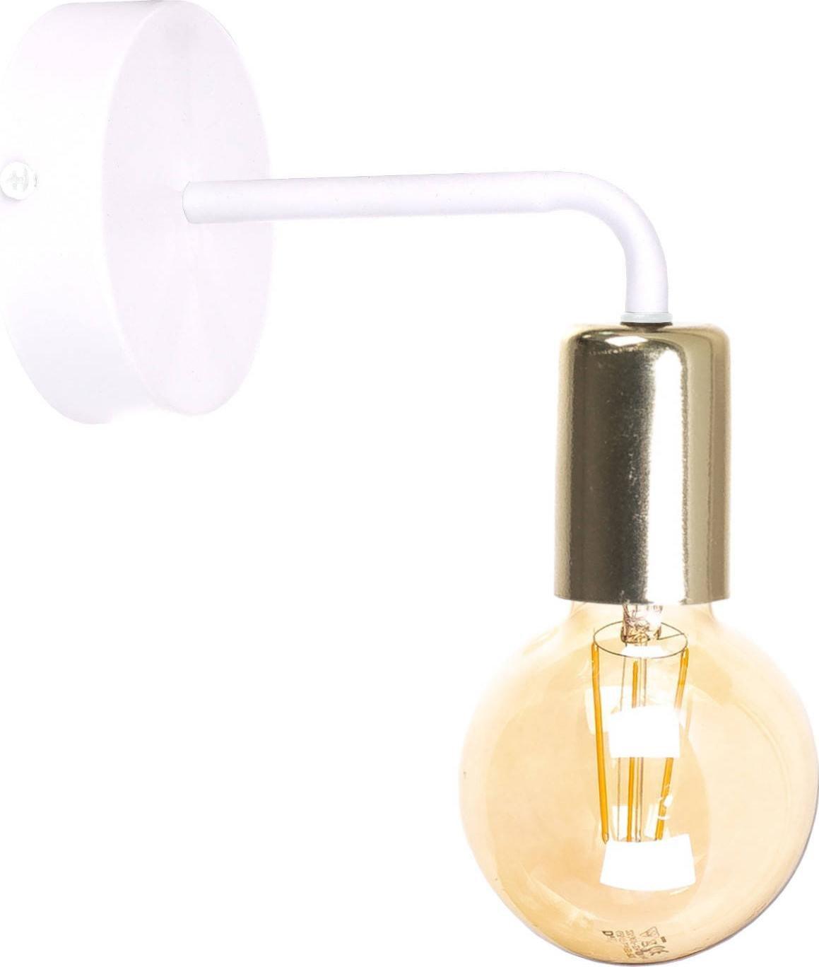 Kinkiet KET Loftowa LAMPA ścienna KET1162 metalowa OPRAWA kinkiet biały złoty