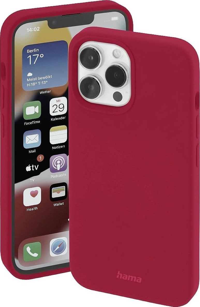 Hama Etui MagCase Safety iPhone 14 Pro Czerwony