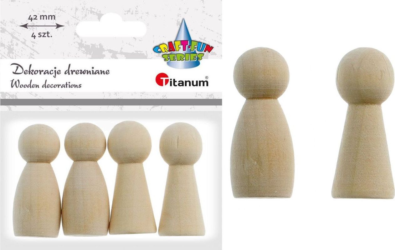 Titanum Dekoracje drewniane pionki postać 42mm 4szt