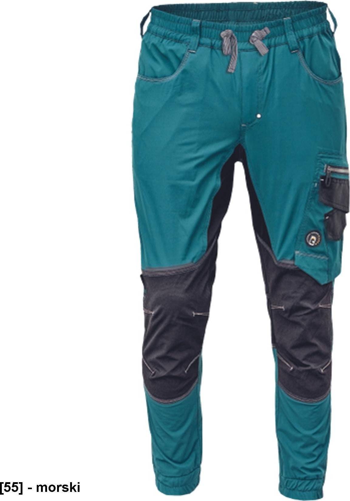 CERVA NEURUM CLS JOGGER - męskie spodnie robocze, szeroka elastyczna taliam, 4 kieszenie, odblaski - granatowy 2XL