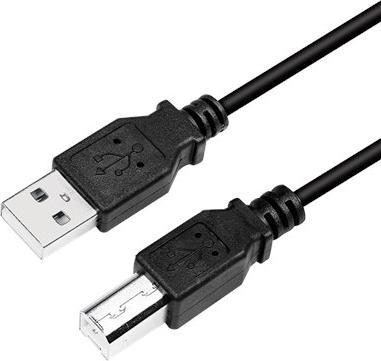 Kabel USB LogiLink USB-A - USB-B 2 m Czarny (CU0007B)