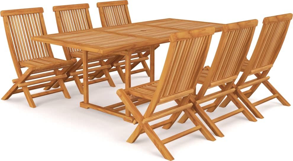 vidaXL 7-cz. zestaw mebli ogrodowych, lite drewno tekowe