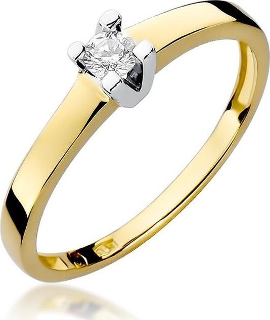 Best Diamonds złoty pierścionek z brylantem 0.12ct 10