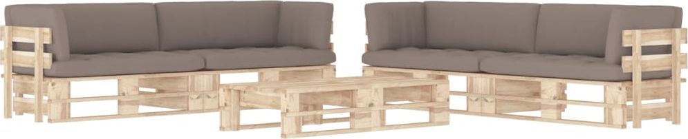 vidaXL 6-częściowy zestaw wypoczynkowy z palet, z poduszkami, sosnowy