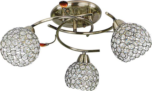 Lampa sufitowa Mdeco Sufitowa lampa vintage ELM8319/3 21QG nad łóżko mosiądz