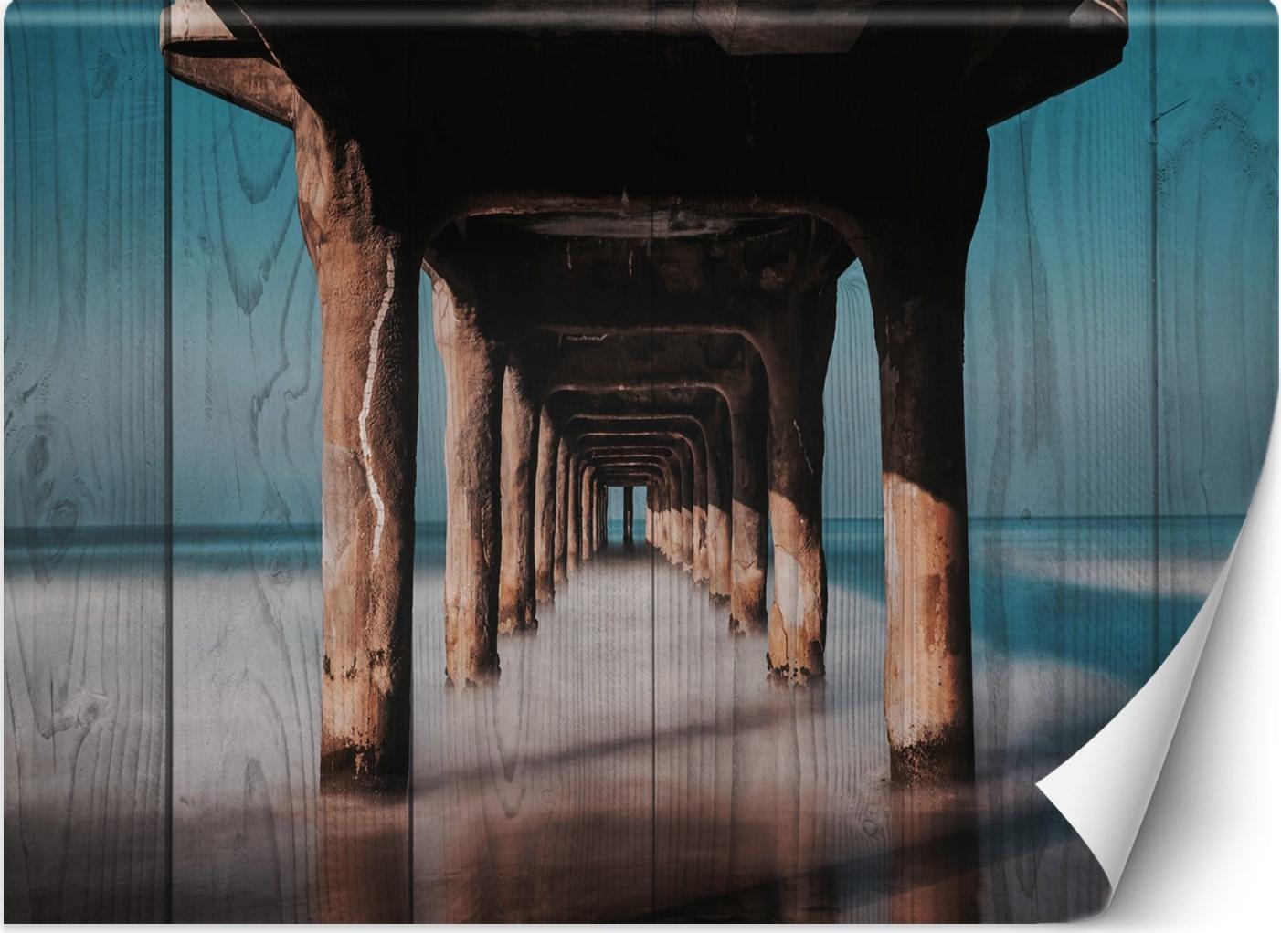 CaroGroup FOTOTAPETA Pomost Molo Morze Plaża 400x280