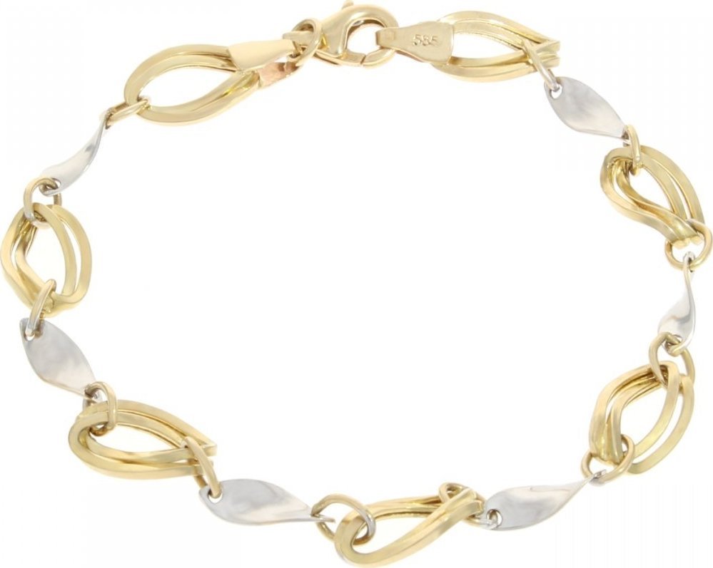 Caspol ZŁOTA BRANSOLETA DWUKOLOROWA ZŁOTO ŻÓŁTE I BIAŁE BR.00031 PR.585