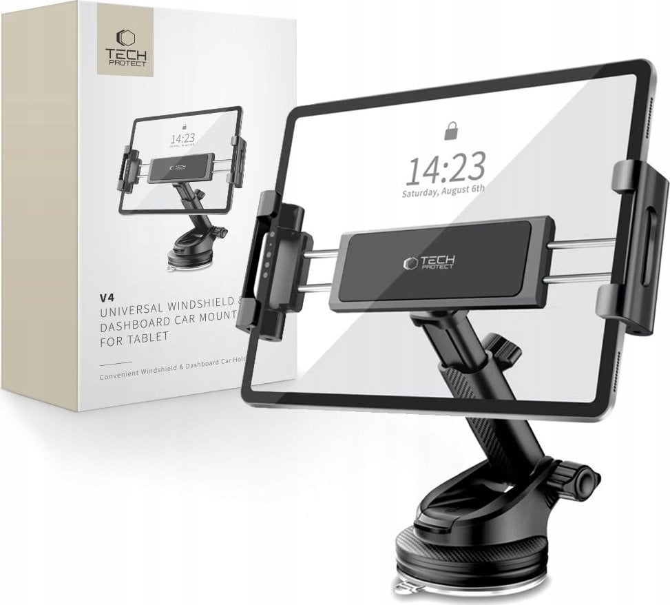 TECH-PROTECT V4 UNIVERSAL WINDSHIELD & DASHBOARD CAR MOUNT FOR TABLET BLACK