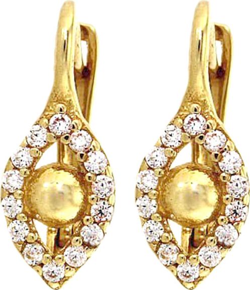 Lovrin ZŁOTE KOLCZYKI DZIECIĘCE Z CYRKONIAMI MIGDAŁ 333