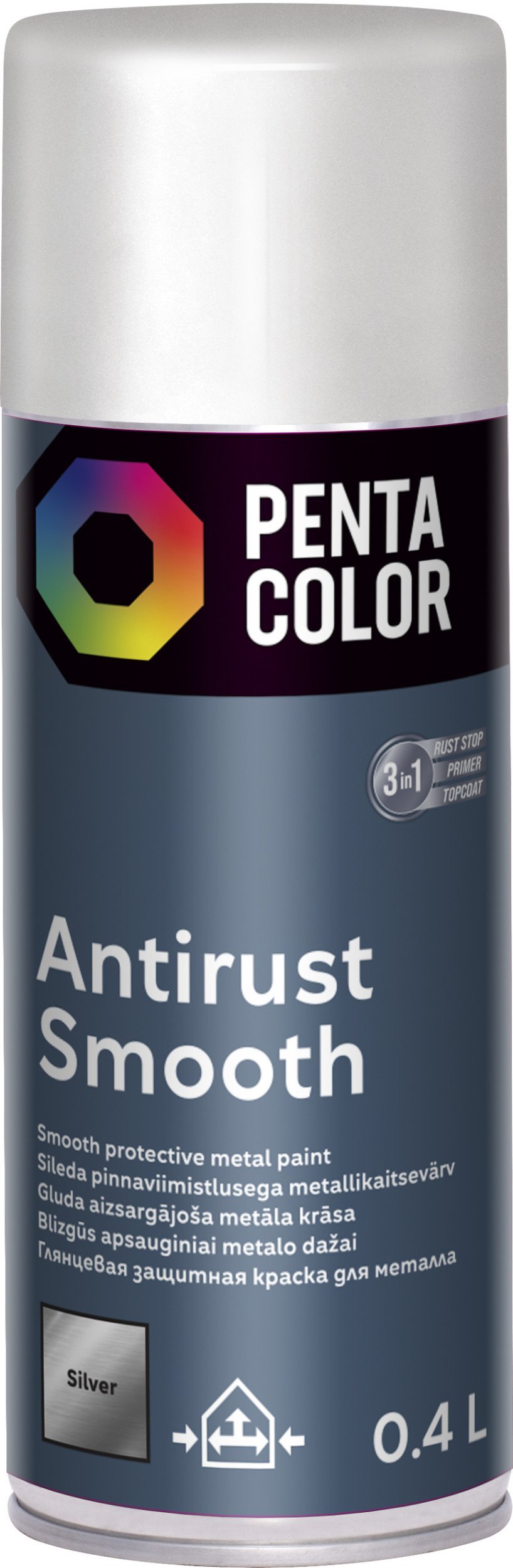 SPRAYPAINT PENTACOLOR SMOOTH SILVER400ML