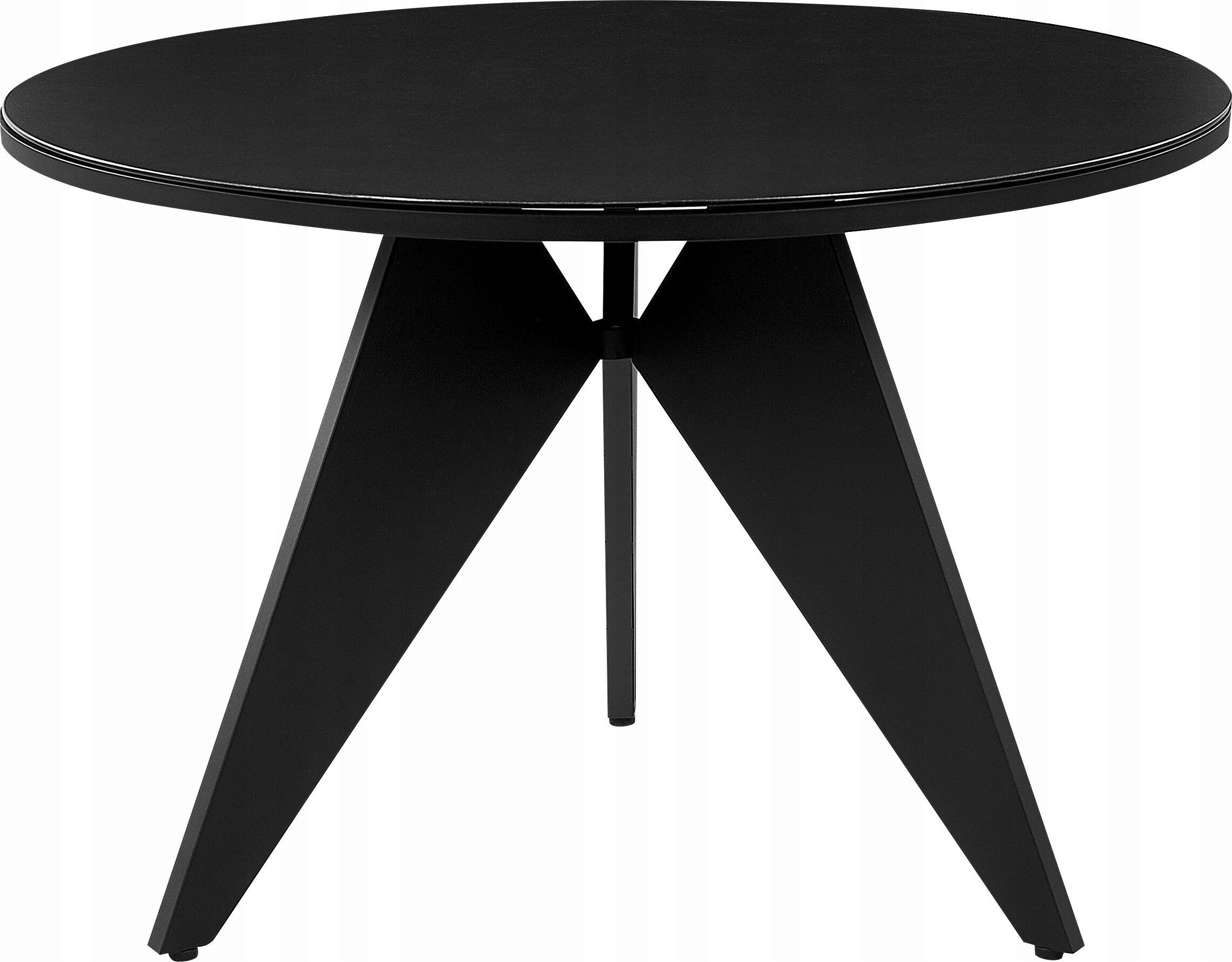 Beliani Stół ogrodowy okrągły ⌀110 cm czarny OLMETTO