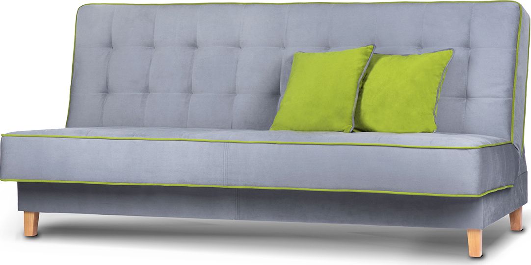 Konsimo Wersalka DOZER szara/zielona rozkładana z pojemnikiem na pościel KONSIMO