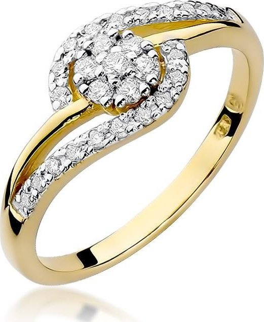 Best Diamonds złoty pierścionek z brylantem 0.17ct 15