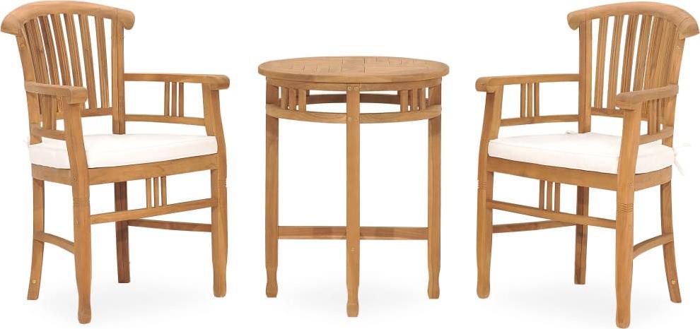 vidaXL vidaXL 3-cz. zestaw mebli ogrodowych z poduszkami, lite drewno tekowe