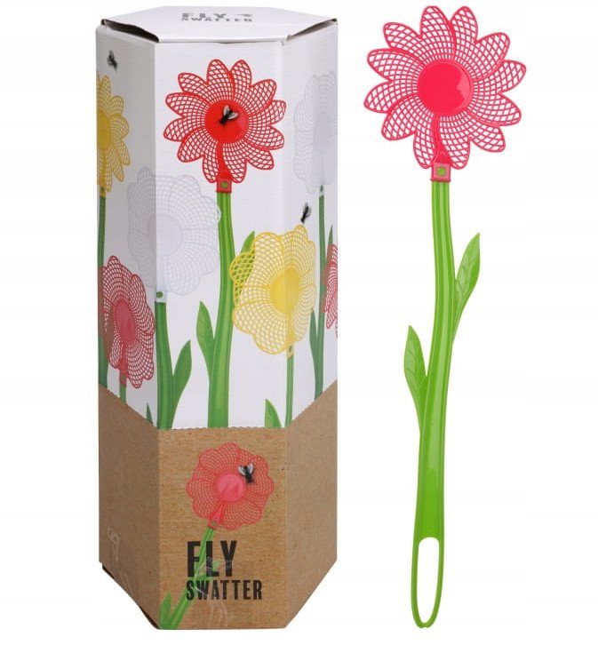 Łapka packa na muchy w kształcie kwiatka 48x12 cm