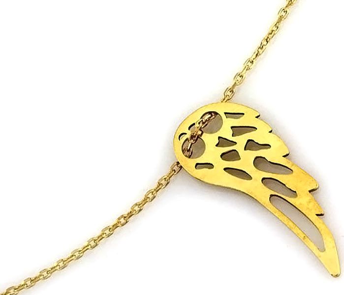 Lovrin SREBRNY NASZYJNIK 925 POZŁACANE SKRZYDŁO