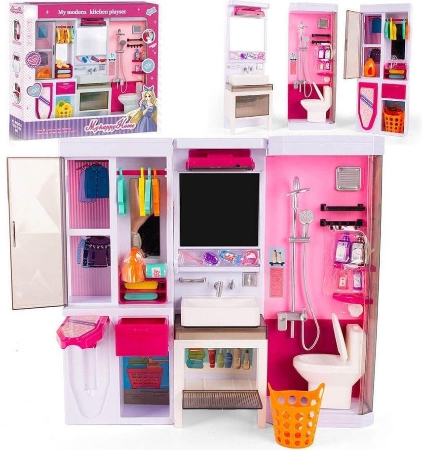 Zestaw mebli łazienkowych do domku dla lalek