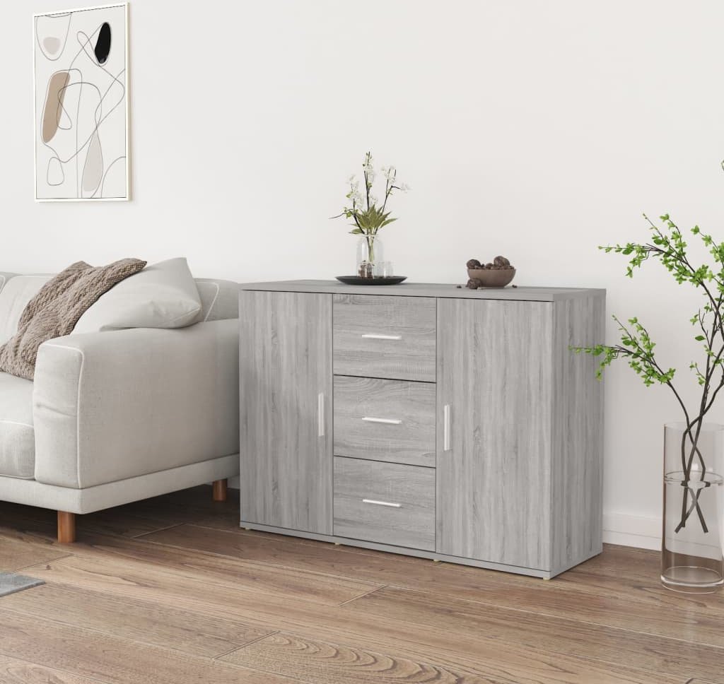 vidaXL Szafka, szary dąb sonoma, 91x29,5x65cm, materiał drewnopochodny