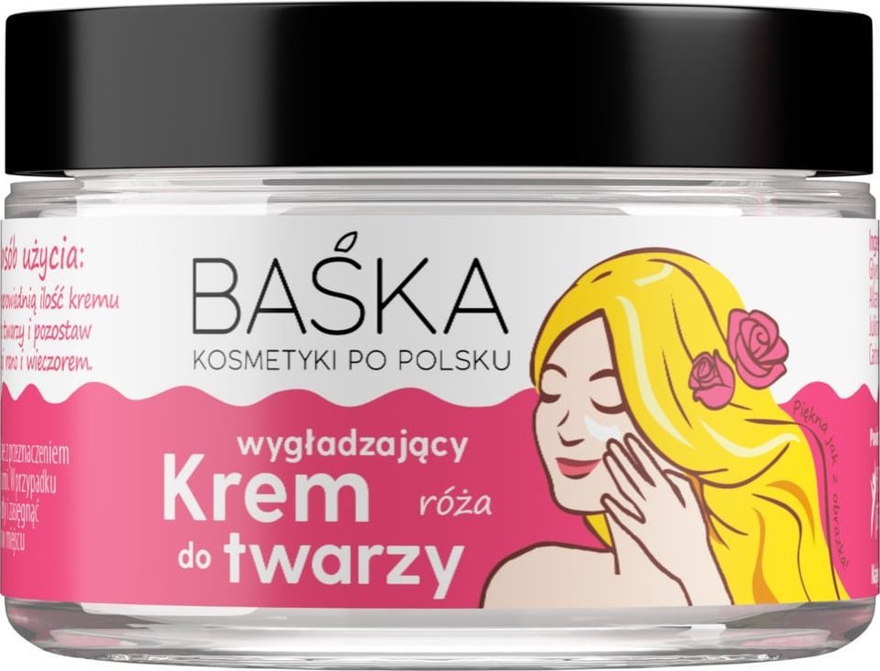 BAŚKA Wygładzający krem do twarzy - róża 50ml