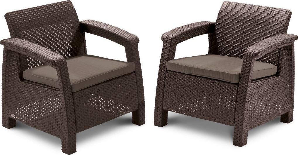 Allibert Fotele Curver Allibert Corfu duo set 2szt Brązowy-Szaro-beżowy