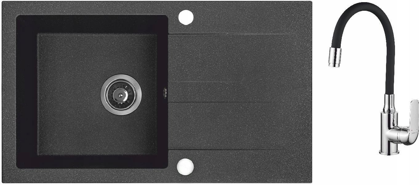 AQ.901-1013502 / AQUAFORM / MARANELLO SET / ZLEW GRANIT SZARY 44X57CM , 1K+1/2 OC , BATERIA , SYFON /