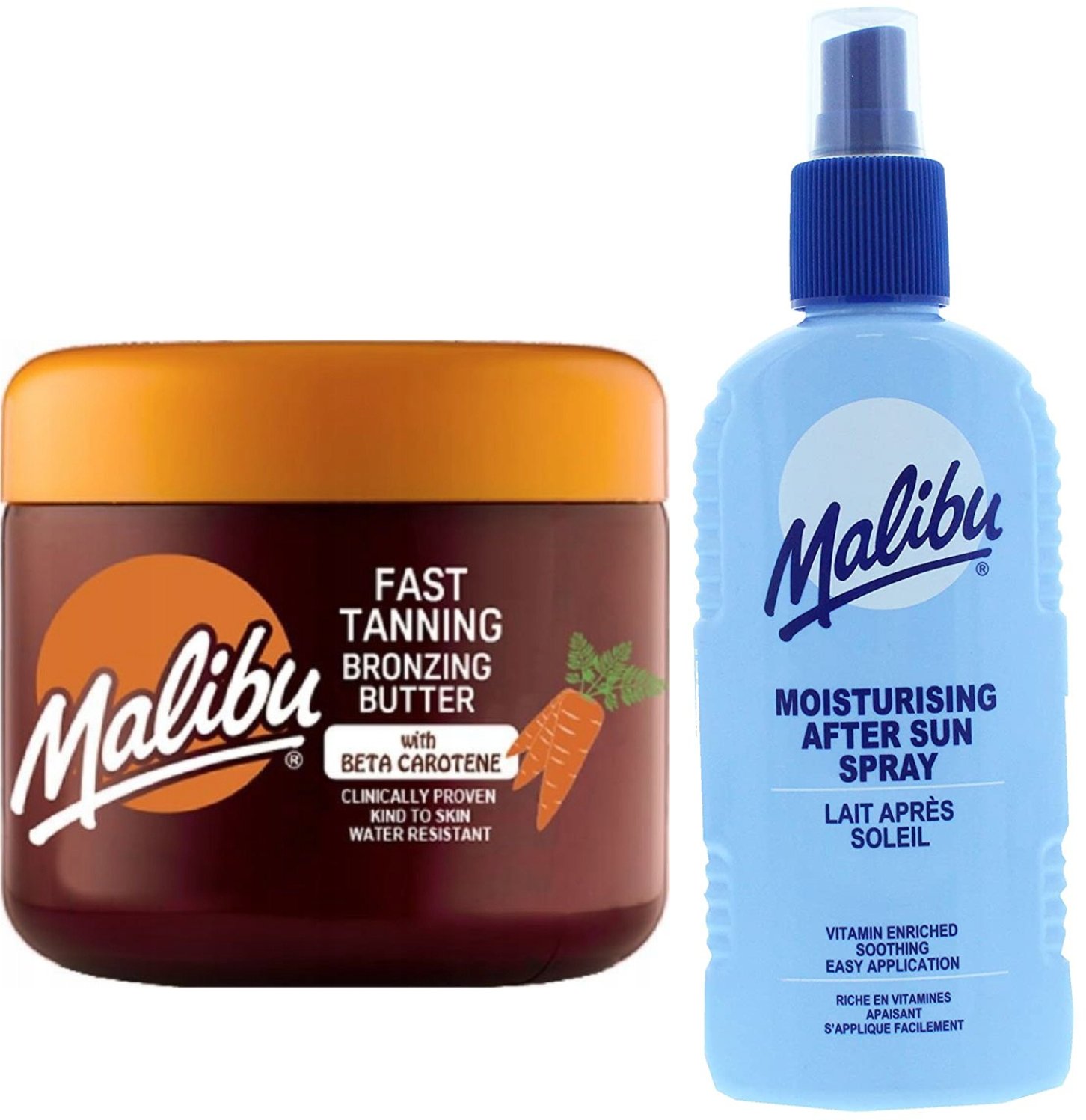 Malibu Przyspieszacz Do Opalania 300ml + Balsam W Sprayu Po Opalaniu 200ml