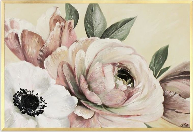 GO-BI Obraz "Kwiaty nowoczesne" ręcznie malowany 63x93 cm