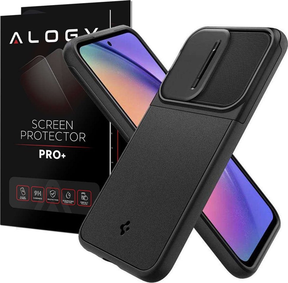 Spigen Etui ochronne na telefon Spigen Optik Armor obudowa do Samsung Galaxy A54 5G Black czarne + Szkło