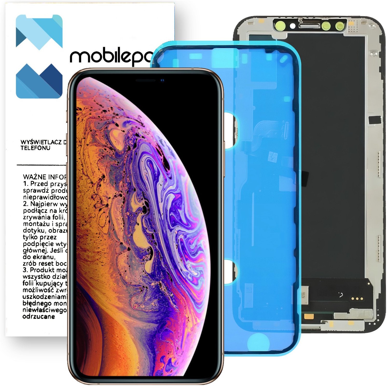 Wyświetlacz do iPhone XS LCD Ekran Ramka + Uszczelka Incell