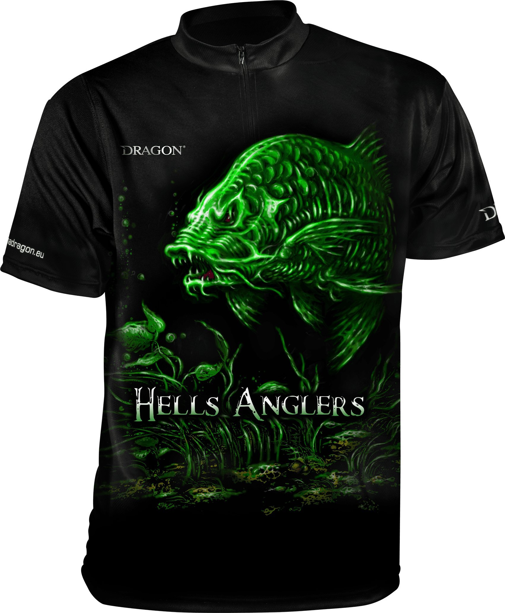 Dragon T-Shirt Dragon Hells Anglers (Z Zamkiem) KARP XS czarno-zielony