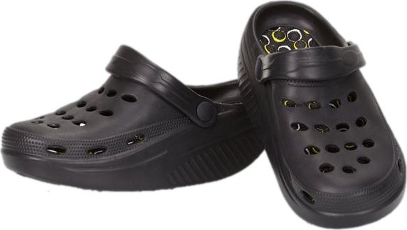 Fitness King Klapki krokodylki na kołyskowej podeszwie czarne rozmiar 35