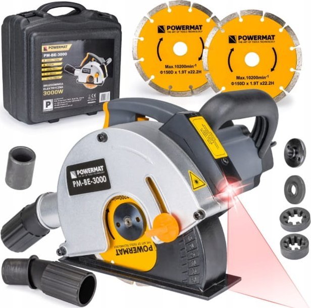 Bruzdownica Powermat BRUZDOWNICA ELEKTRYCZNA 3000W 150mm LASER PM-BE-3000