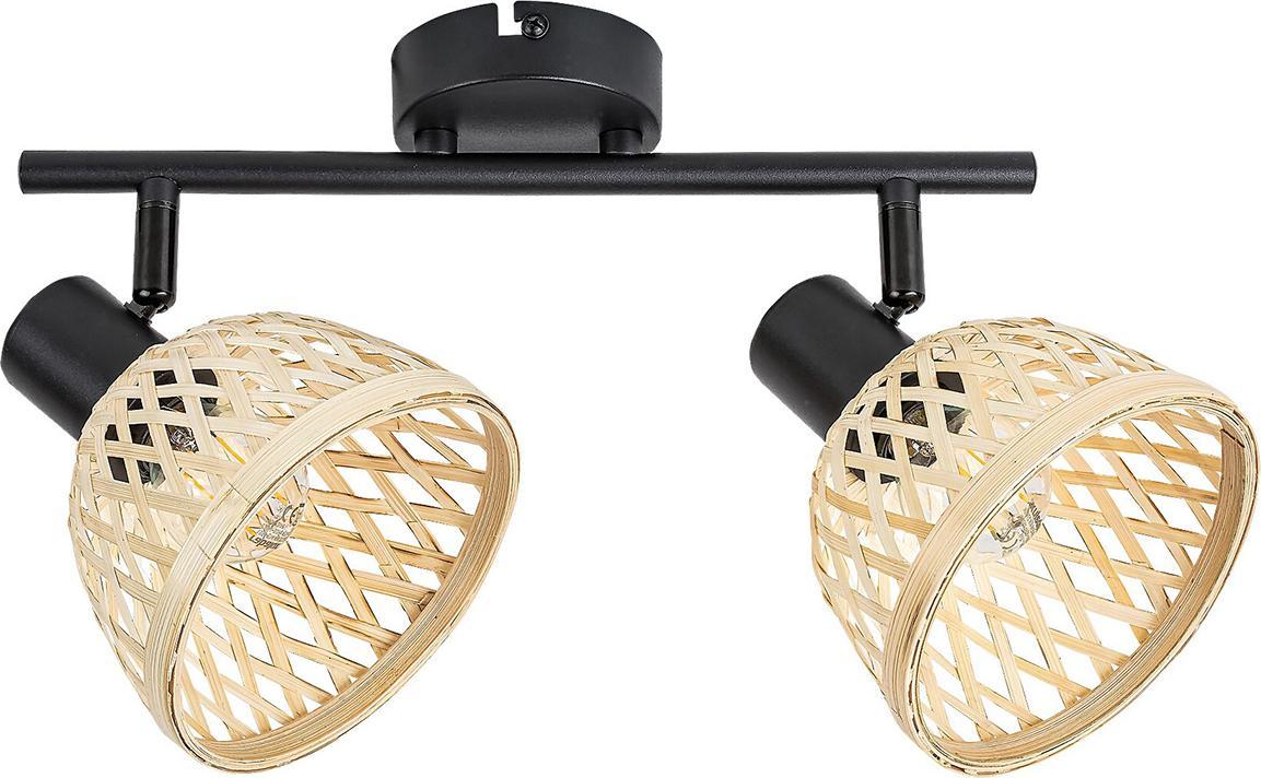 Lampa sufitowa Rabalux Ażurowa lampa reflektorowa Rattan plafon do przedpokoju brązowy