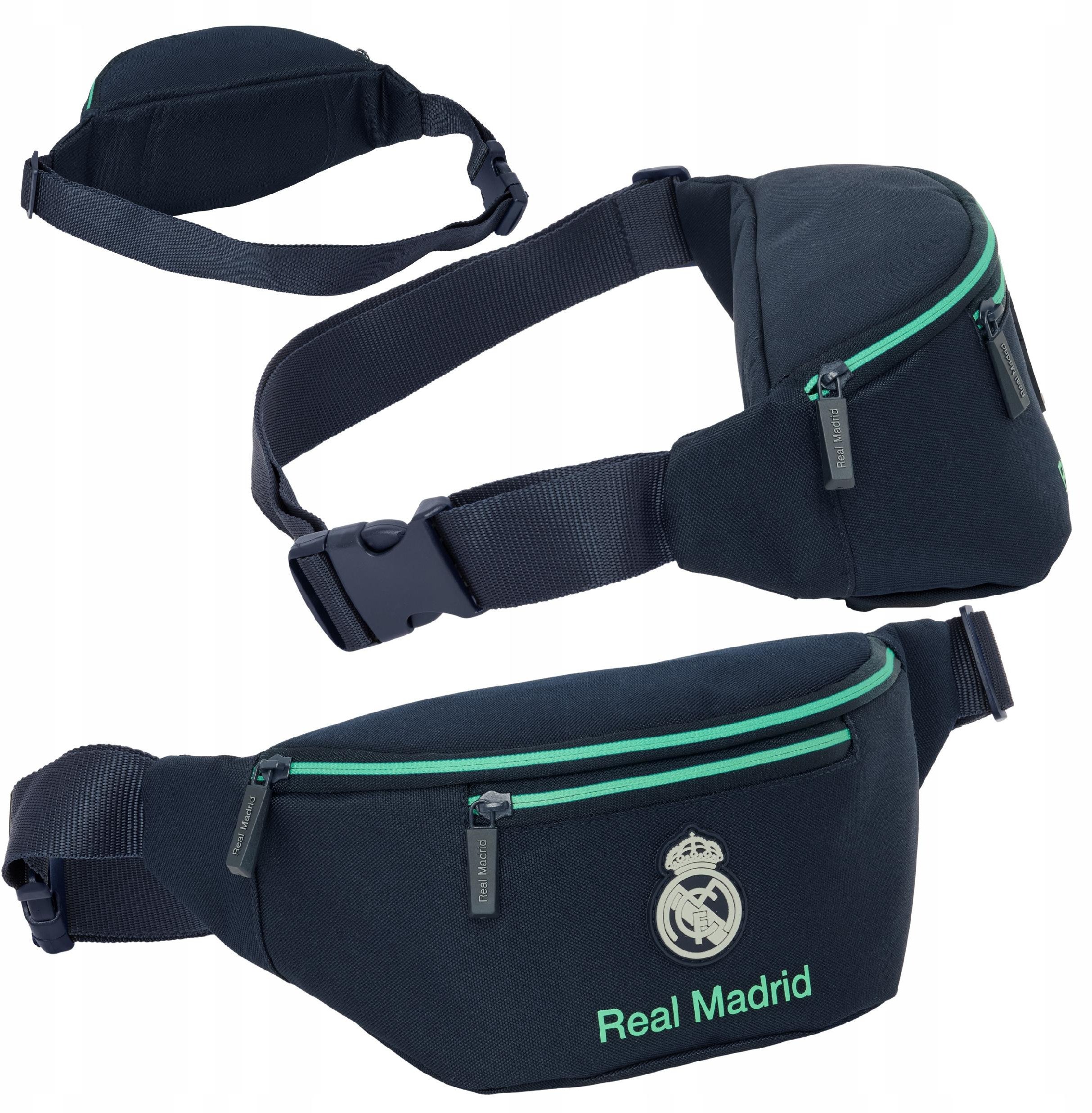 Saszetka Nerka Real Madryt Regulowany Pasek Zamek Pojemna 25 26 Granatowy