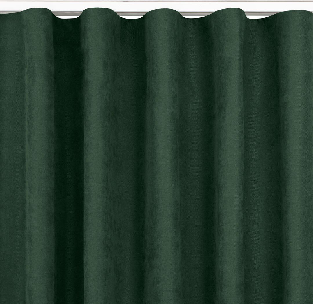 Homede Homede Zasłona MILANA szenilowa na taśmie wave 220x225 butelkowa zieleń