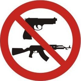 TD Systems GB013 Zakaz noszenia broni 105 x 105