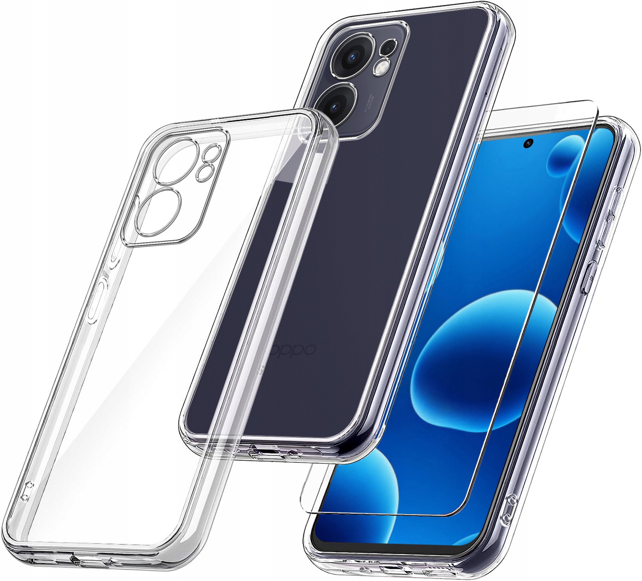 Etui do Oppo Reno 13 FS 5G | F 5G WZMACNIANE SILIKONOWE PRZEZROCZYSTE Szkło