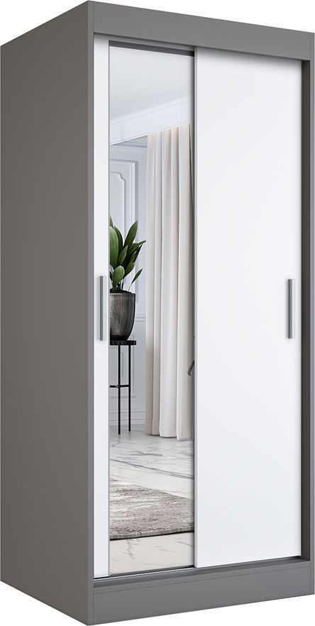 Elior Szafa przesuwna w kolorze antracyt + biały - Lenora 2X