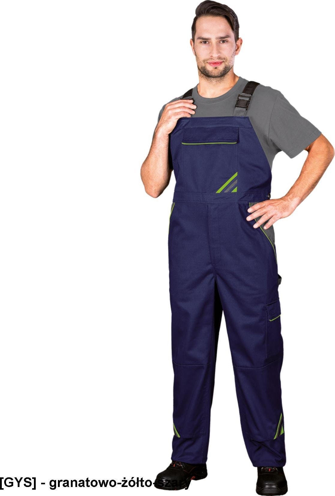 R.E.I.S. PRO-B - SPODNIE OGRODNICZKI - granatowo-żółto-szary 50
