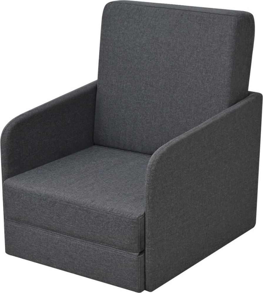 vidaXL Rozkładany fotel, ciemnoszary, tkanina